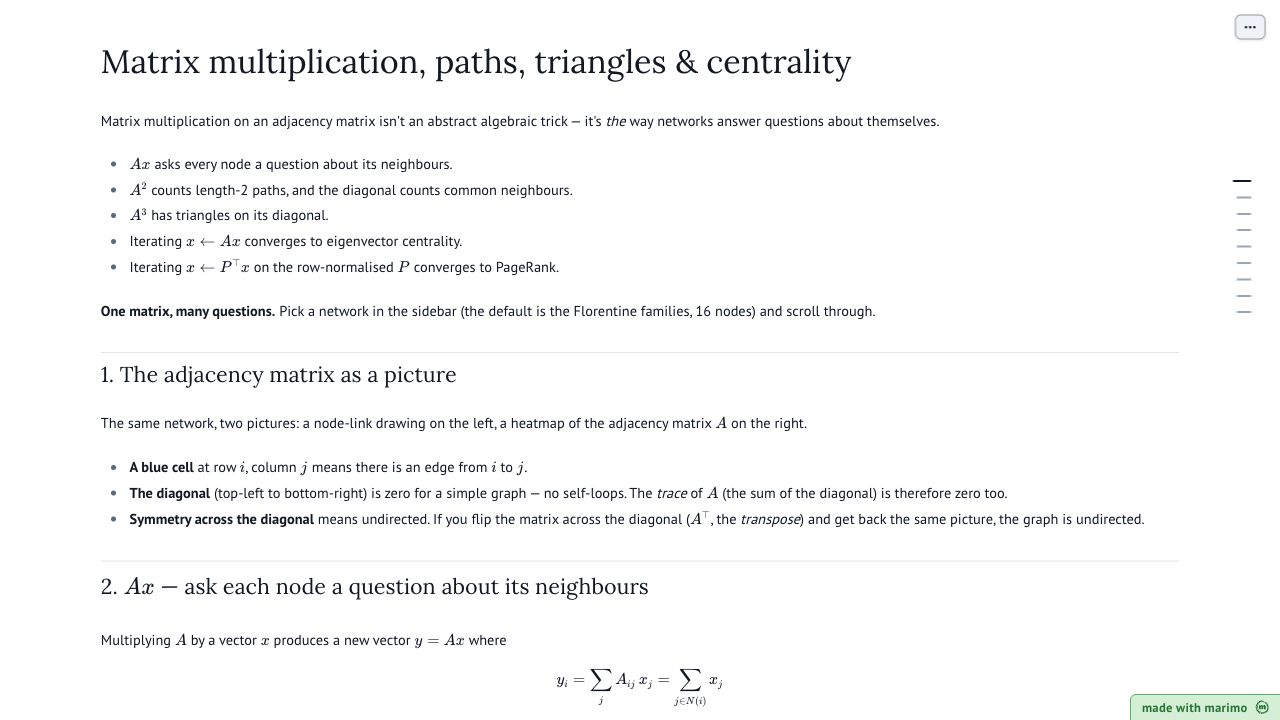 Screenshot of Network Algebra